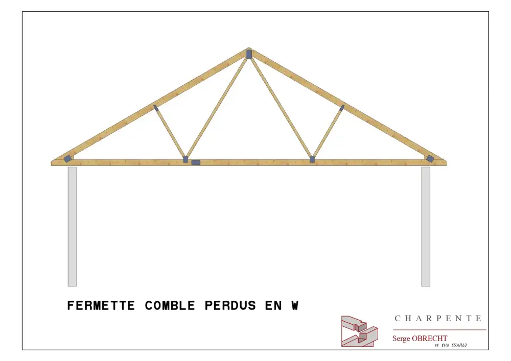 fermette comble perdu en w