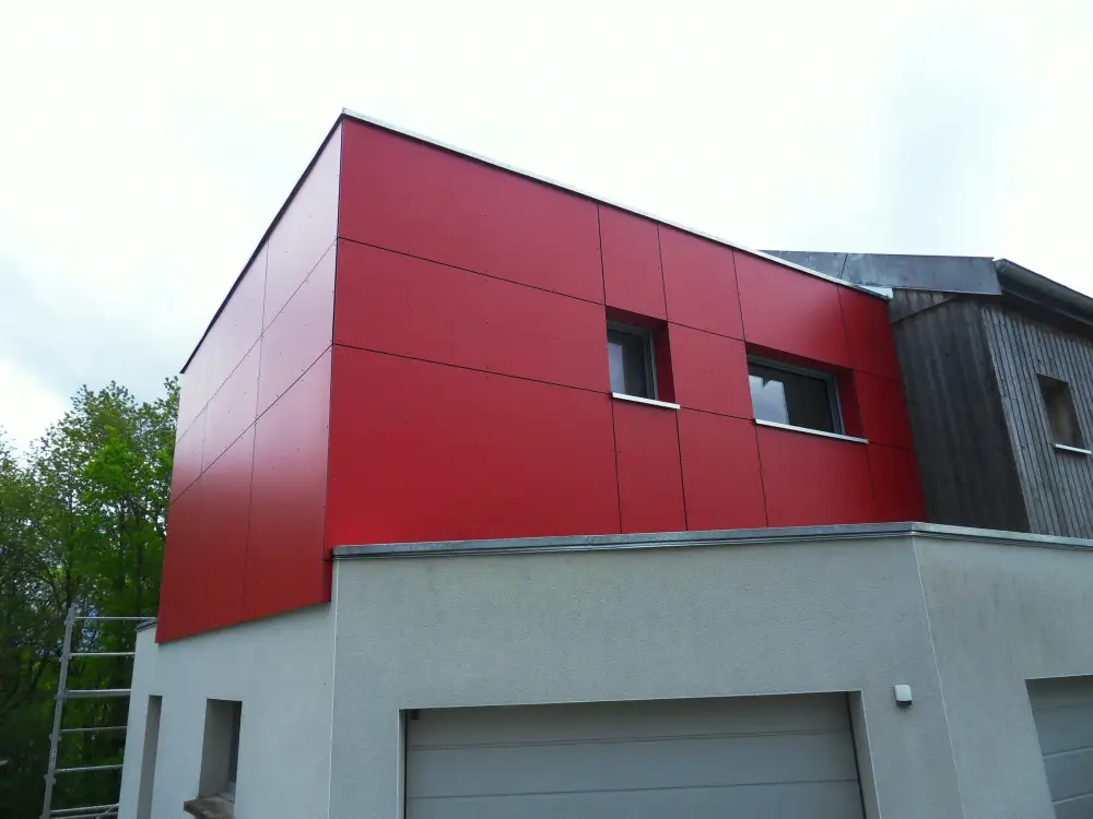 Extension sur garage en bardage trespa
