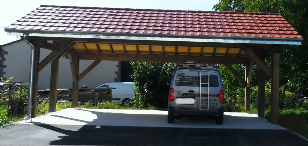 Carport deux pans 2 - Charpenterie Obrecht