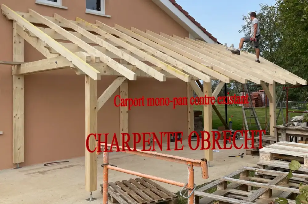 Carport mono-pan contre existant